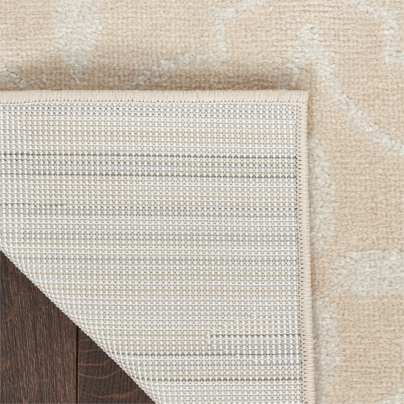 Pemberly Row Modern / Contemporary 4'x6' Ivory Beige Fabric Area Rug