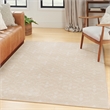Pemberly Row Modern / Contemporary 4'x6' Ivory Beige Fabric Area Rug