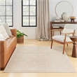 Pemberly Row Modern / Contemporary 4'x6' Ivory Beige Fabric Area Rug