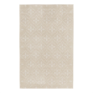 Pemberly Row Modern / Contemporary 4'x6' Ivory Beige Fabric Area Rug