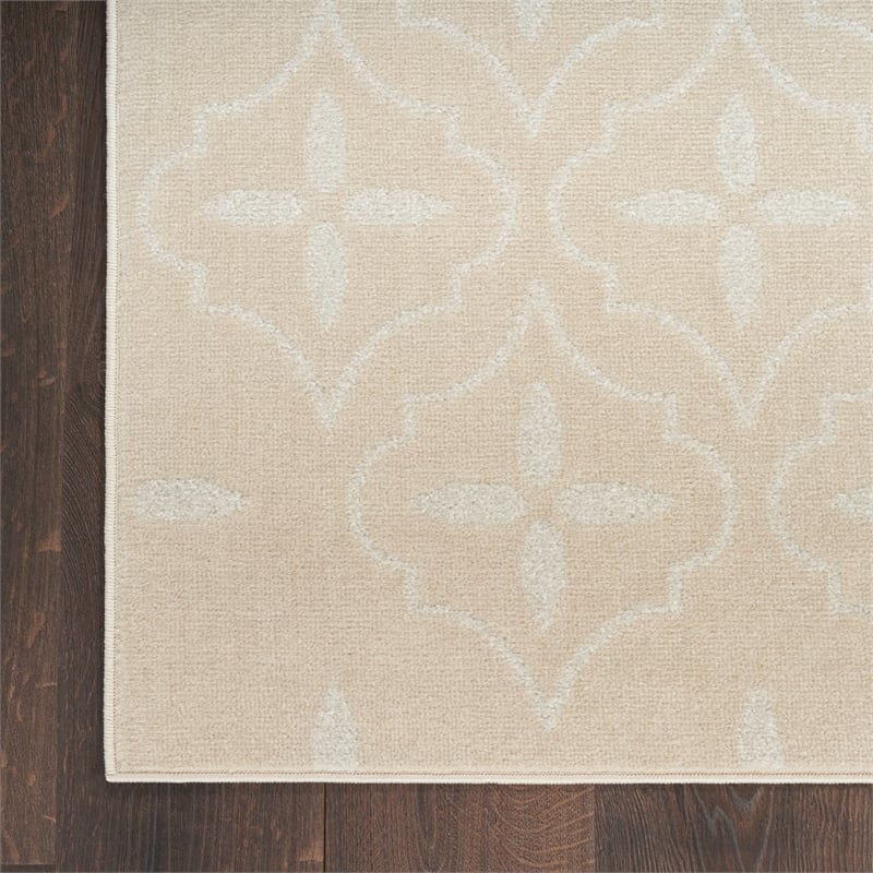 Pemberly Row Modern / Contemporary 5'x7' Ivory Beige Fabric Area Rug