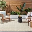Pemberly Row Modern / Contemporary 5'x7' Ivory Beige Fabric Area Rug