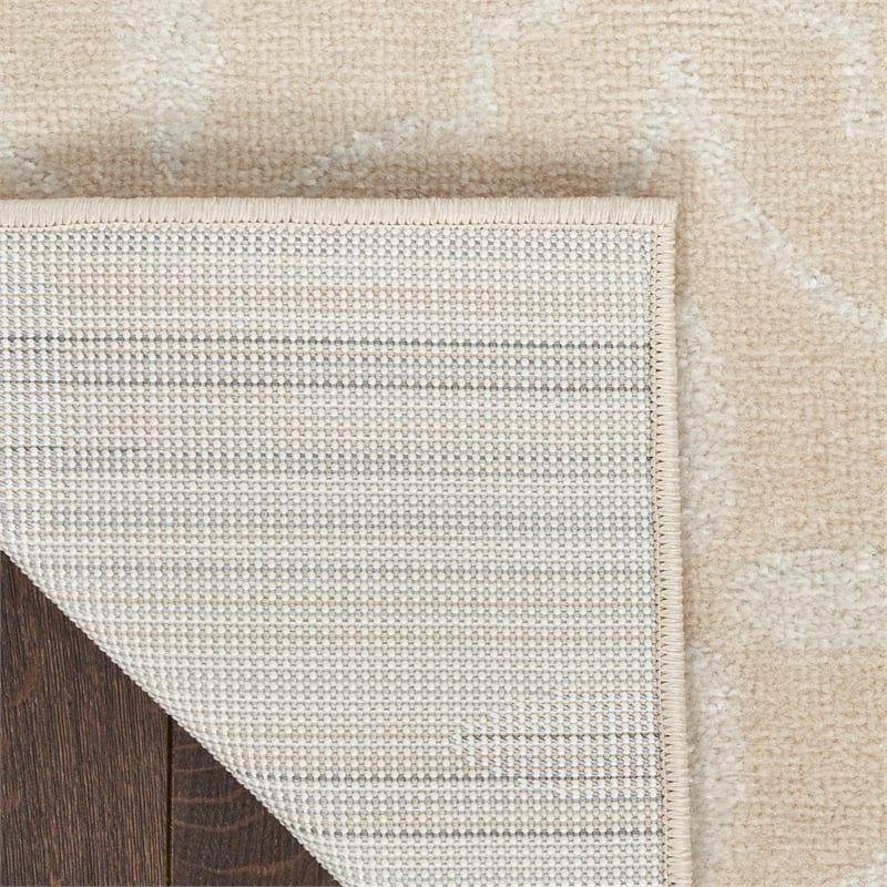 Pemberly Row Modern / Contemporary 5'x7' Ivory Beige Fabric Area Rug