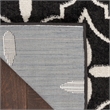 Pemberly Row Contemporary 8' Runner Black Ivory Fabric Area Rug