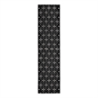 Pemberly Row Contemporary 8' Runner Black Ivory Fabric Area Rug