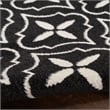 Pemberly Row Modern / Contemporary 4'x6' Black Ivory Fabric Area Rug
