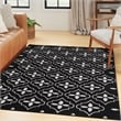 Pemberly Row Modern / Contemporary 4'x6' Black Ivory Fabric Area Rug