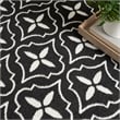 Pemberly Row Modern / Contemporary 4'x6' Black Ivory Fabric Area Rug
