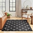 Pemberly Row Modern / Contemporary 4'x6' Black Ivory Fabric Area Rug