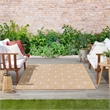 Pemberly Row Modern / Contemporary 4'x6' Beige Ivory Fabric Area Rug