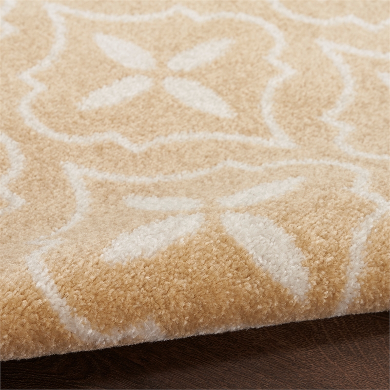 Pemberly Row Modern / Contemporary 4'x6' Beige Ivory Fabric Area Rug