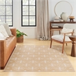 Pemberly Row Modern / Contemporary 4'x6' Beige Ivory Fabric Area Rug