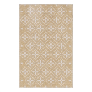 Pemberly Row Modern / Contemporary 4'x6' Beige Ivory Fabric Area Rug