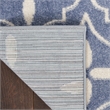 Pemberly Row Contemporary 8' Runner Blue Ivory Fabric Area Rug
