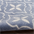 Pemberly Row Contemporary 8' Runner Blue Ivory Fabric Area Rug