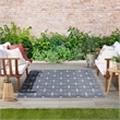 Pemberly Row Modern / Contemporary 4'x6' Blue Ivory Fabric Area Rug