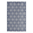 Pemberly Row Modern / Contemporary 4'x6' Blue Ivory Fabric Area Rug