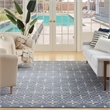 Pemberly Row Modern / Contemporary 5'x7' Blue Ivory Fabric Area Rug