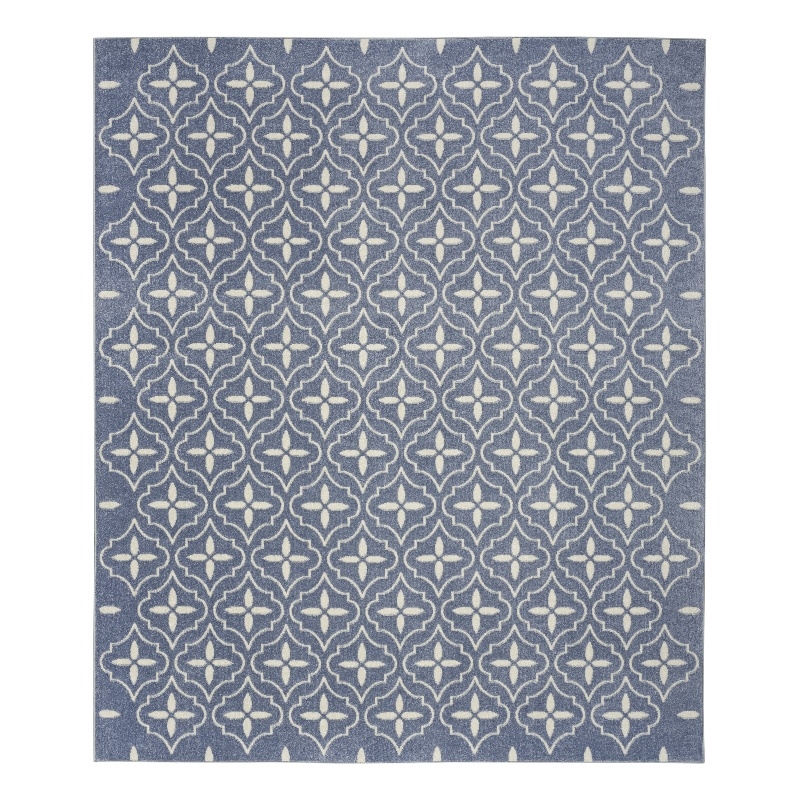Pemberly Row Modern / Contemporary 5'x7' Blue Ivory Fabric Area Rug