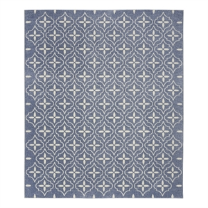 Pemberly Row Modern / Contemporary 5'x7' Blue Ivory Fabric Area Rug