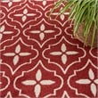 Pemberly Row Contemporary 8' Runner Brick Ivory Fabric Area Rug