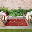 Pemberly Row Modern / Contemporary 4'x6' Brick Ivory Fabric Area Rug