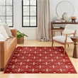 Pemberly Row Modern / Contemporary 4'x6' Brick Ivory Fabric Area Rug