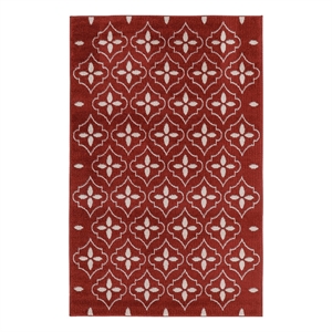 Pemberly Row Modern / Contemporary 4'x6' Brick Ivory Fabric Area Rug