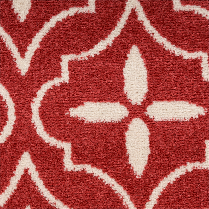 Pemberly Row Modern / Contemporary 5'x7' Brick Ivory Fabric Area Rug