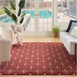 Pemberly Row Modern / Contemporary 5'x7' Brick Ivory Fabric Area Rug