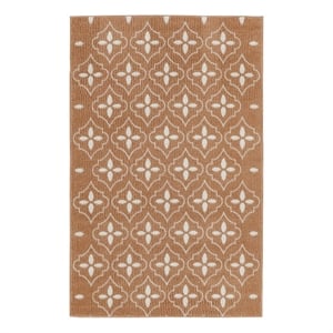 Pemberly Row Modern / Contemporary 4'x6' Copper Fabric Area Rug