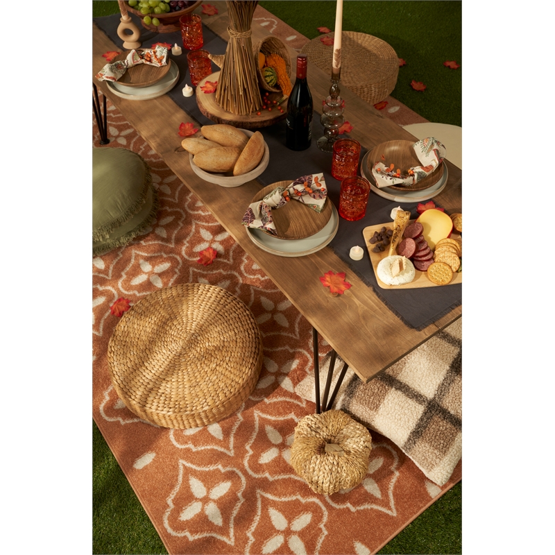 Pemberly Row Modern / Contemporary 5'x7' Copper Fabric Area Rug