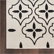 Pemberly Row Modern / Contemporary 4'x6' Ivory Black Fabric Area Rug