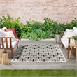Pemberly Row Modern / Contemporary 4'x6' Ivory Black Fabric Area Rug