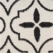 Pemberly Row Modern / Contemporary 4'x6' Ivory Black Fabric Area Rug