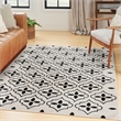 Pemberly Row Modern / Contemporary 4'x6' Ivory Black Fabric Area Rug