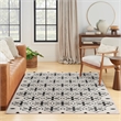 Pemberly Row Modern / Contemporary 4'x6' Ivory Black Fabric Area Rug