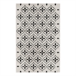 Pemberly Row Modern / Contemporary 4'x6' Ivory Black Fabric Area Rug