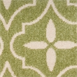 Pemberly Row Contemporary 8' Runner Green Ivory Fabric Area Rug