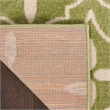 Pemberly Row Contemporary 8' Runner Green Ivory Fabric Area Rug