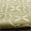 Pemberly Row Contemporary 8' Runner Green Ivory Fabric Area Rug