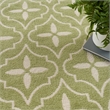 Pemberly Row Contemporary 8' Runner Green Ivory Fabric Area Rug