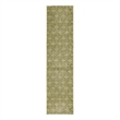 Pemberly Row Contemporary 8' Runner Green Ivory Fabric Area Rug
