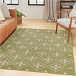 Pemberly Row Modern / Contemporary 4'x6' Green Ivory Fabric Area Rug