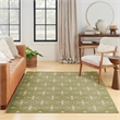 Pemberly Row Modern / Contemporary 4'x6' Green Ivory Fabric Area Rug