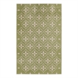 Pemberly Row Modern / Contemporary 4'x6' Green Ivory Fabric Area Rug