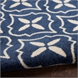 Pemberly Row Contemporary 8' Runner Navy Ivory Fabric Area Rug