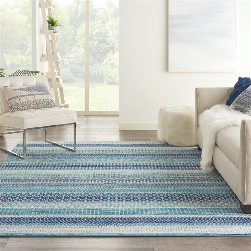 Pemberly Row Modern / Contemporary Home 6'x9' Navy Blue Area Rug