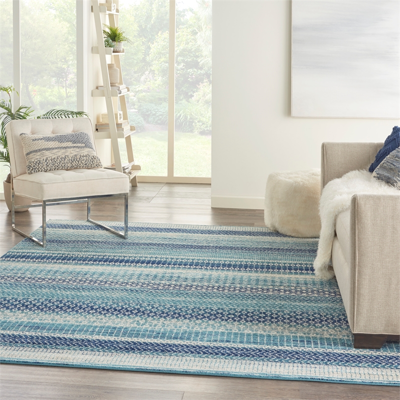Pemberly Row Modern / Contemporary Home 6'x9' Navy Blue Area Rug