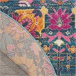 Pemberly Row Transitional 8' Round Denim Fabric Bohemian Area Rug